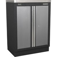 Loops 680mm Modular 2 Door Floor Cabinet - Adjustable Shelf - Aluminium Handles