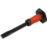 Loops Drop Forged Steel Cold Chisel with Safety Grip - 25mm x 300mm - Octagonal Shaft in Metallics