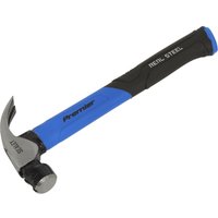 Loops 16oz Claw Hammer - Fibreglass Shaft - Drop Forged Steel - Magnetic Nail Starter in Metallics