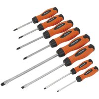 Loops 8 PACK - Hi-Vis Orange Hammer Through Screwdriver Set - Hammer Strike Chisel Cap