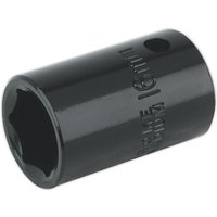 Loops 16mm Forged Impact Socket - 1/2 Inch Sq Drive - Chrome-Vanadium Wrench Socket