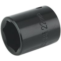 Loops 22mm Forged Impact Socket - 1/2 Inch Sq Drive - Chrome-Vanadium Wrench Socket