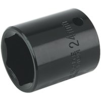 Loops 24mm Forged Impact Socket - 1/2 Inch Sq Drive - Chrome-Vanadium Wrench Socket