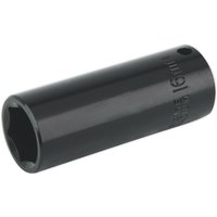 Loops 16mm Forged Deep Impact Socket - 3/8 Inch Sq Drive Chrome Vanadium Wrench Socket