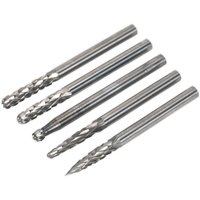 Loops 5 PACK - 3mm Micro Carbide Burr Bits Set - VARIOUS HEADS - Rotary Metal Cutter