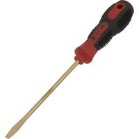 Loops 4 x 100mm Slotted Screwdriver - Non-Sparking - Soft Grip Handle - Die Forged