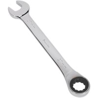Loops 27mm Ratchet Combination Spanner - Chrome Vanadium Steel - 72 Tooth Ratchet Ring in Metallics
