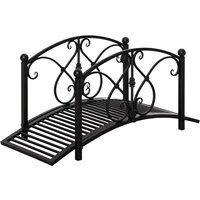 OUTSUNNY Decorative Garden Bridge Landscaping with Railings for Creek Pond in Black