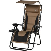 OUTSUNNY Zero Gravity Lounger Chair, Folding Camping Reclining Chair in Brown | Size: 1 Pack