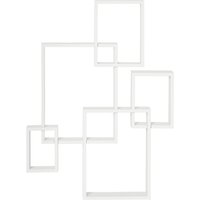 HOMCOM Floating Shelves, Interlocking Cube Shelves for Decoration in White