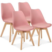 Bravich LTD Rocco Tulip Dining Chair in Dusty Pink | Size: 4 Pack