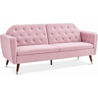 Bravich LTD Victoria Sofa Bed 3 Seater Velvet Click Clack in Pink