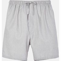 "Armoury Grey" Herringbone Cotton Twill Shorts