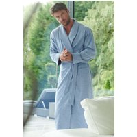 "Staffordshire Blue" Herringbone Brushed Cotton Dressing Gown