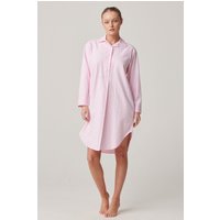 British Boxers Women's "Westwood Pink" Stripe Brushed Cotton Nightshirt in Light Pink | Size: Large
