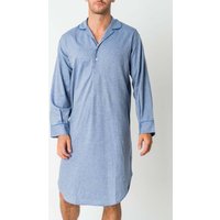 "Garrison Blue" Herringbone Cotton Twill Nightshirt