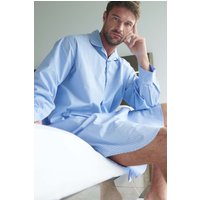 "Sky Blue & White" Stripe Crisp Cotton Nightshirt Light Blue