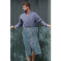 "Winchester" Stripe Crisp Cotton Dressing Gown