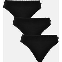 British Boxers Women's Pack of Three "Black" High Leg Knickers in Black | Size: 16