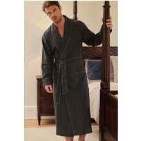 British Boxers Men's "Slate" Cotton Twill Dressing Gown in Dark Grey | Size: XL