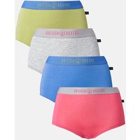 British Boxers Women's Pack of Four "Fresh Pastels" Bamboo Hipster Boxer Briefs | Size: 16