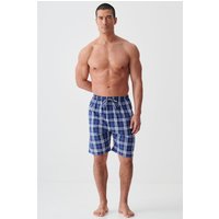 "Chester Blue on Blue" Check Crisp Cotton Sleep Shorts