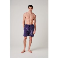 "Banbury Navy" Stripe Brushed Cotton Sleep Shorts