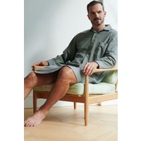 "Orkney" Herringbone Brushed Cotton Nightshirt Pale
