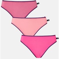 British Boxers Women's Pack of Three "Fizz" High Leg Knickers in Bright Pink | Size: 18