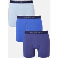 Pack Three "Storm Blues" Keyhole Stretch Trunks
