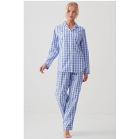 "Schoolhouse Blue" Gingham Crisp Cotton Pyjama Set