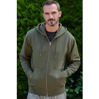 "Khaki" Cotton Zip up Hoodie