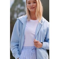 "Sky Blue" Cotton Zip up Hoodie Light Blue