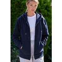 "French Navy" Cotton Zip up Hoodie Dark