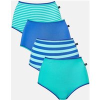 British Boxers Women's Pack of Four "Seagreen" Bamboo Full Briefs in Bright Blue | Size: 8