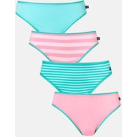 British Boxers Women's Pack of Four "Ice Cream Parlour" Bamboo High Leg Knickers in Light Pink | Size: 8