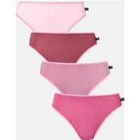British Boxers Women's Pack of Four "Bunch of Roses" Bamboo High Leg Knickers in Dusty Pink | Size: 8