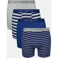 Pack Four "Navy & Grey Marl " Bamboo Stretch Trunks Mid Grey