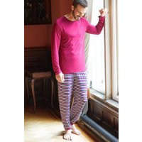 "Forest Berry" Stripe Bamboo Pyjama Set