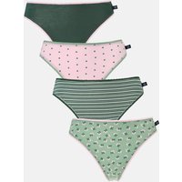 Pack Four "Juniper" Bamboo High Leg Knickers