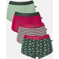 Pack Four "Forest Berry" Bamboo Hipster Boxer Briefs