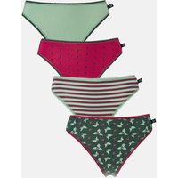 British Boxers Women's Pack of Four "Forest Berry" Bamboo High Leg Knickers | Size: 20