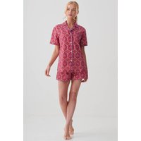 "Byzantine Paisley" Crisp Cotton Short Pyjama Set Dark