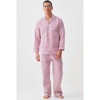 "St James Pinstripe" Crisp Cotton Pyjama Set Dark