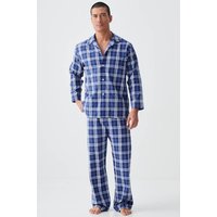 "Chester Blue on Blue Check" Crisp Cotton Pyjama Set
