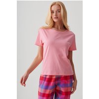 "Coral" Cotton Scoop Neck T Shirt
