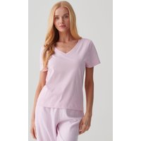 "Pretty Pink" Cotton V Neck T Shirt Light