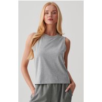 "Heather Grey" Cotton Tank Top Light Grey