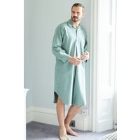 British Boxers Men's "Moss" Herringbone Brushed Cotton Nightshirt in Dark Green | Size: XL