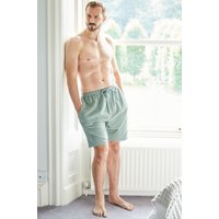 "Moss" Herringbone Brushed Cotton Sleep Shorts